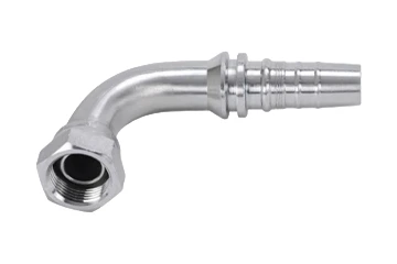 Racor de enclavamiento con asiento plano hembra ORFS de 90°